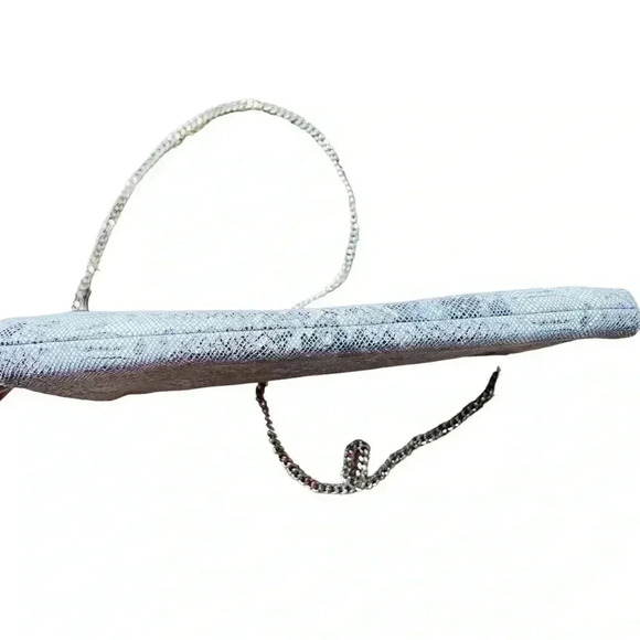 Danier Clutch Purse Genuine Leather Medium Size DarkGrey/Light Grey/White - Picture 8 of 9